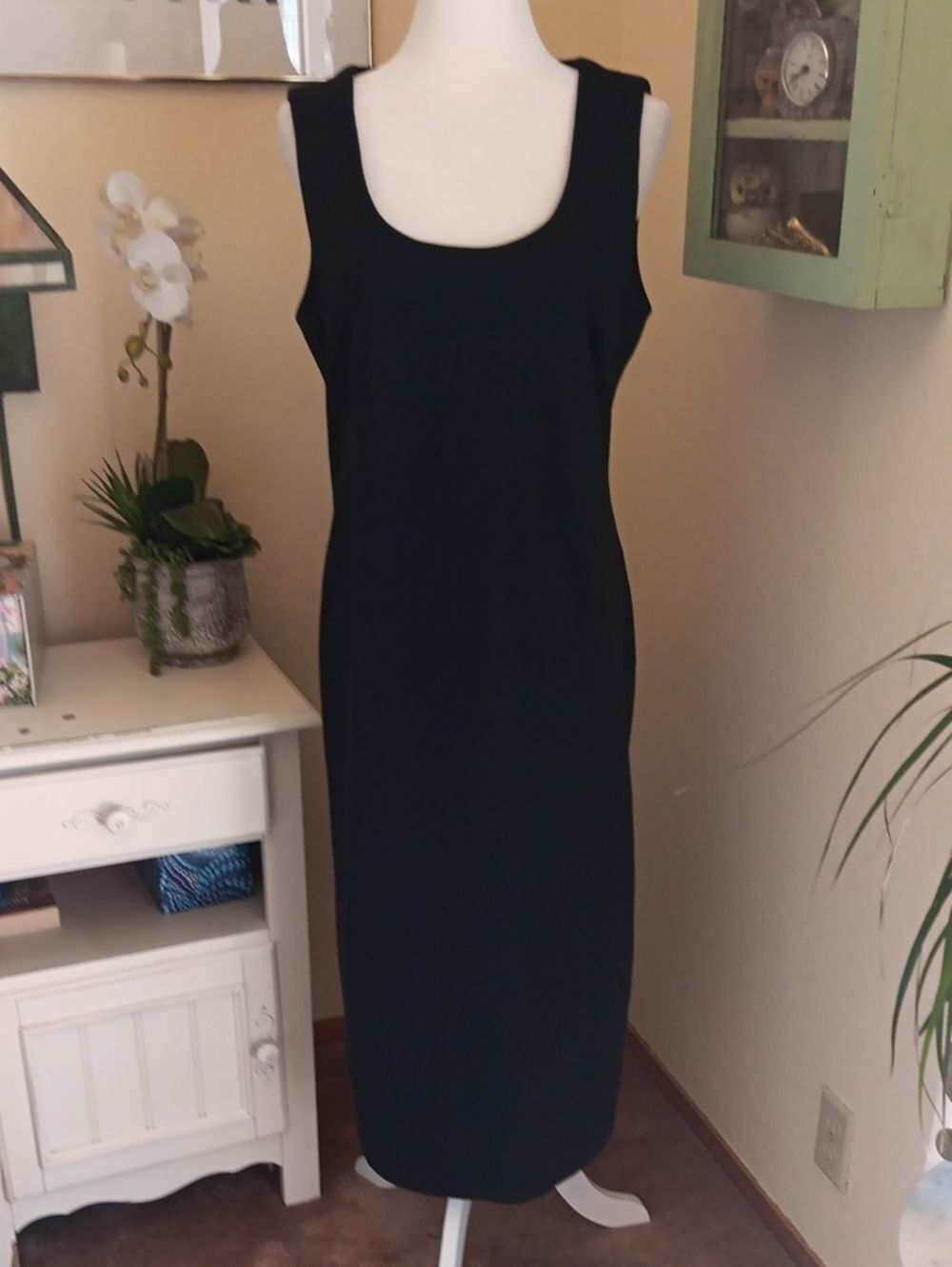 COS Black Knit Maxi Dress. Minimalist. Ponte